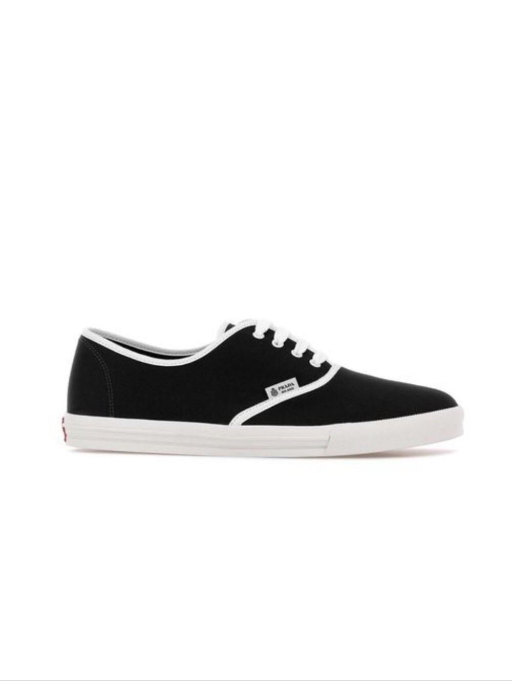 $995 PRADA Black & White Drill Canvas Sneakers UK 8 US 9 EU 42 BNIB